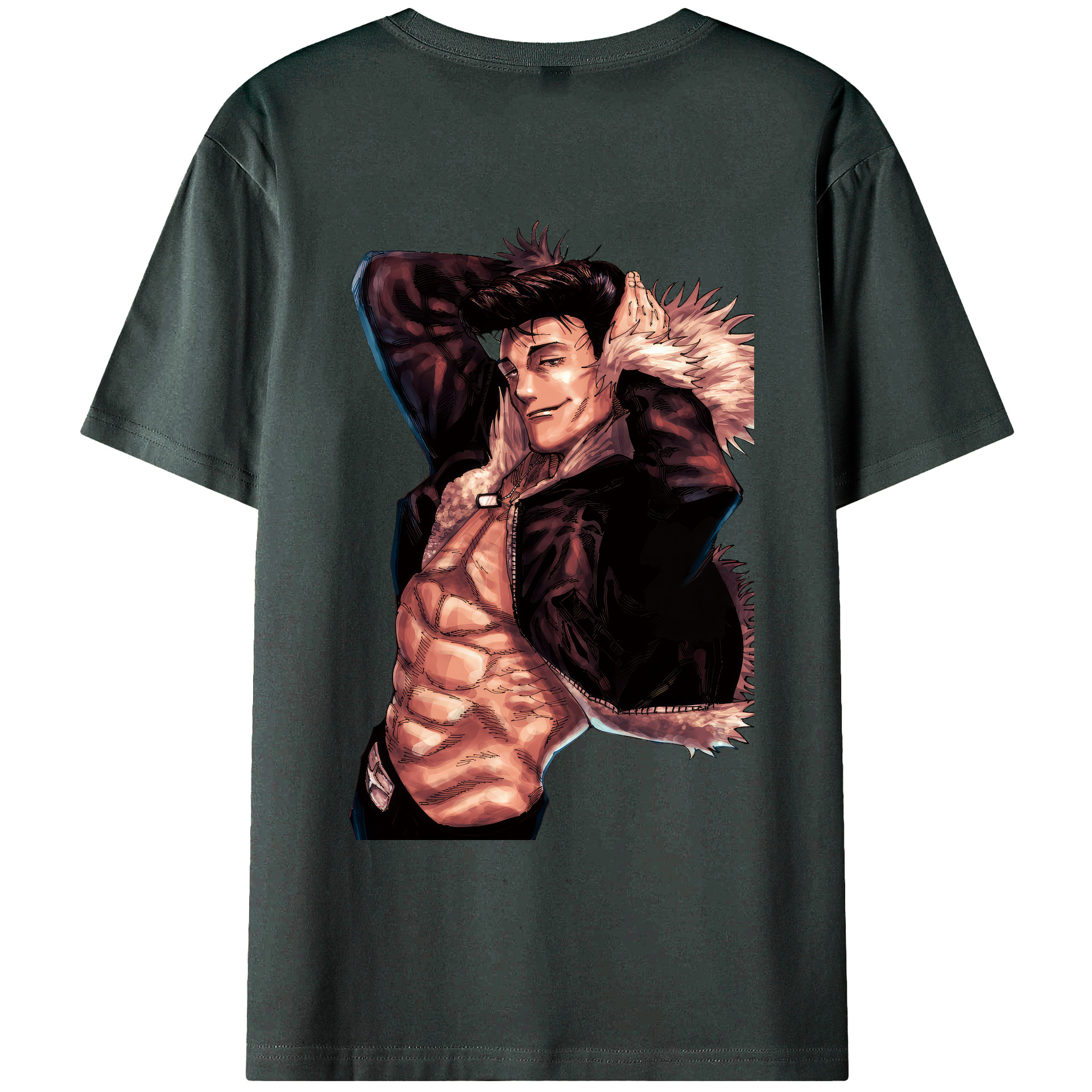 （画像用） 呪術廻戦 Jujutsu Kaisen 綿100％ メンズ半袖Tシャツ（バックプリント） 通気性
